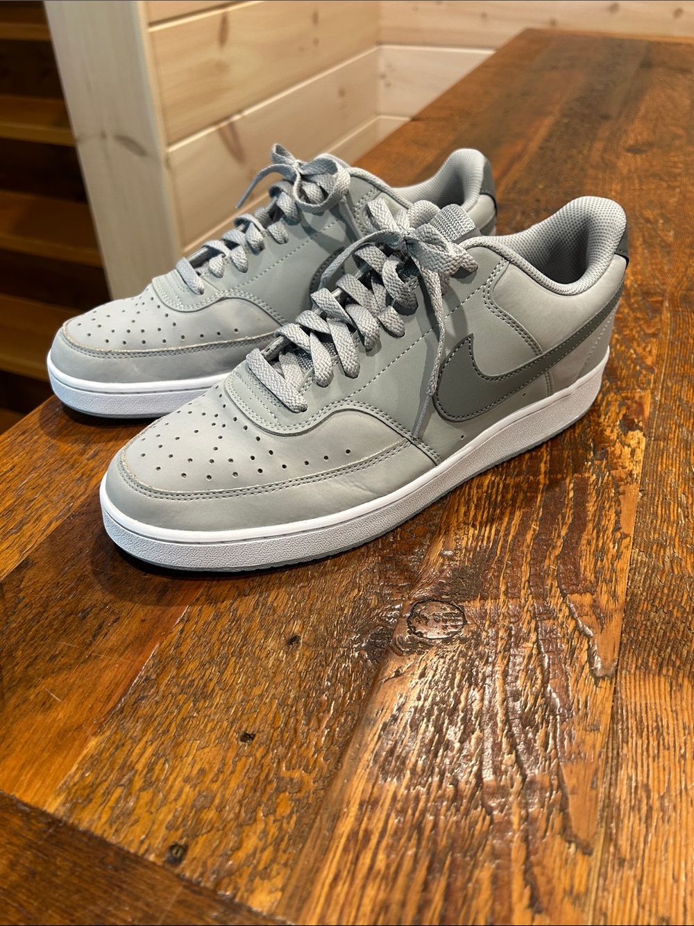 Nike Men’s Court Vision Sneakers in Light Gray